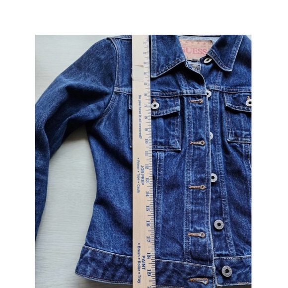 JEAN JACKET-GUESS-VINTAGE-BLUE-CLASSIC-DENIM-SIZE M-8 - Picture 4 of 13